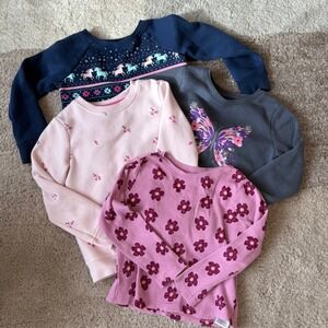 Girls 5T Lot 4 Sweatshirts Thermal Old Navy Cat & Jack Garanimals Unicorn Floral